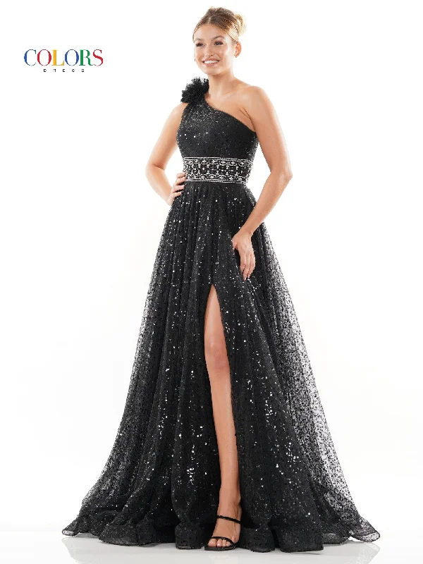 Colors 3231 Formal Long One Shoulder Prom Dress