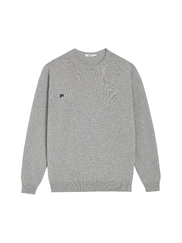 Mens Recycled Cashmere Crewneck Sweatshirt—pale grey melange