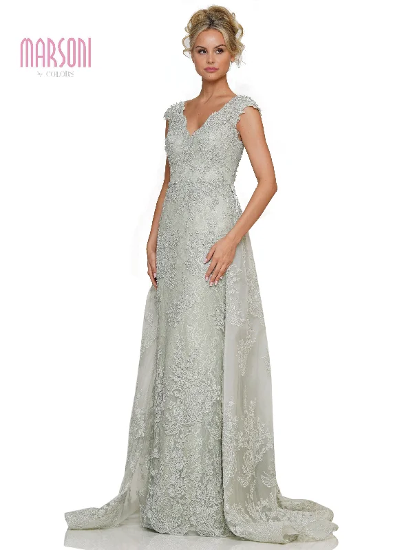 Marsoni MV1278 Formal Embroidered Mesh Overskirt Dress