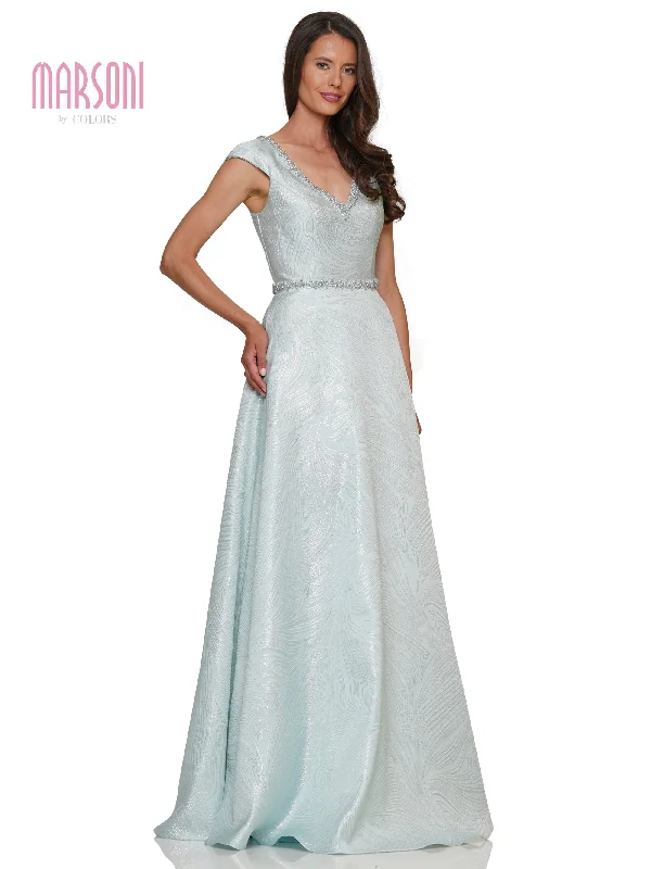 Marsoni MV1264 Mother of the Bride Cap Sleeve Jacquard Dress