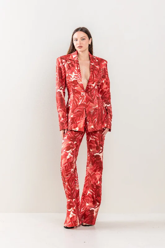 Tie Dye Floral Blazer Pant Set