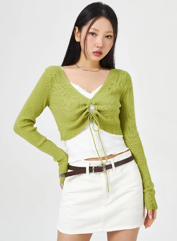 V-Neck Cut Out Knit Top CM323