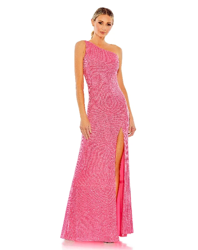 Hot Pink 6 Mac Duggal 26990 Prom Long One Shoulder Gown Sale