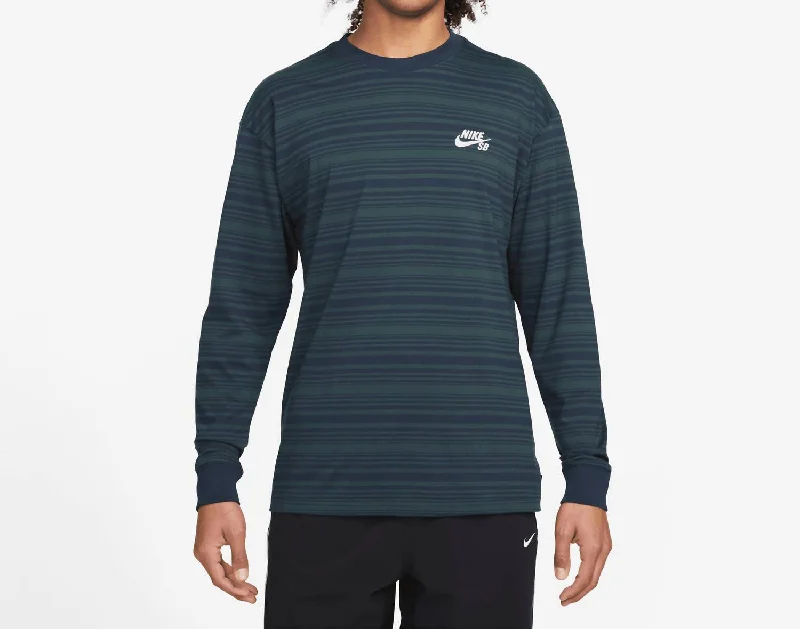 Sb Long Sleeve Striped T-Shirt In Navy Jungle