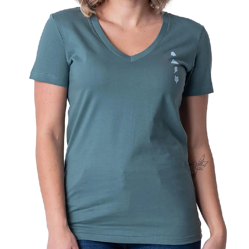 Fox Women's Raised From Dirt V-Neck Ss Tee (Gunmetal)