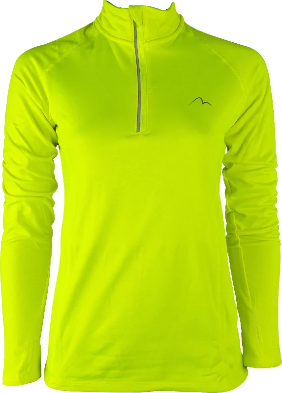 More Mile Vivid Half Zip Long Sleeve Womens Running Top - Yellow