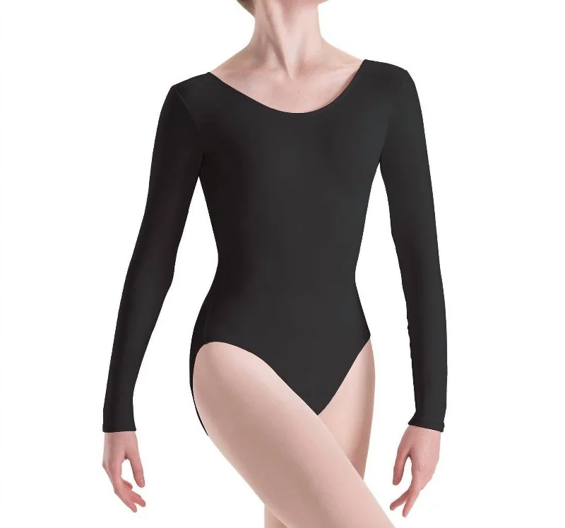 Long Sleeve Leotard In Black