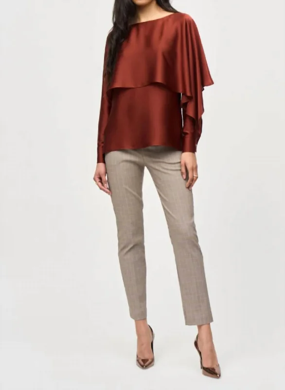 Blouse Long Sleeve In Cinnamon