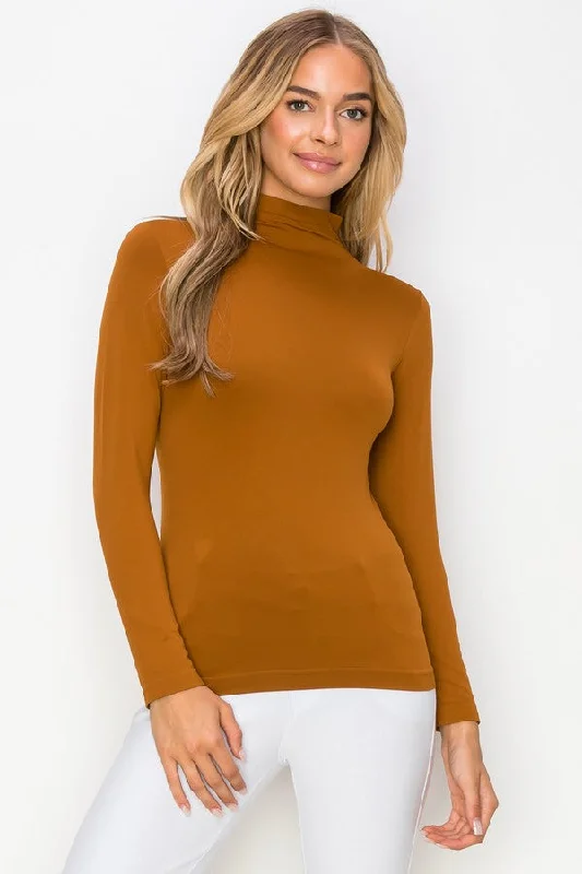 Women’s Bare Essential Seamless Mock Neck Long Sleeve Top