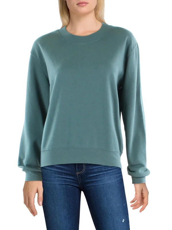 Womens Crewneck Ribbed Trim Sweatshirt