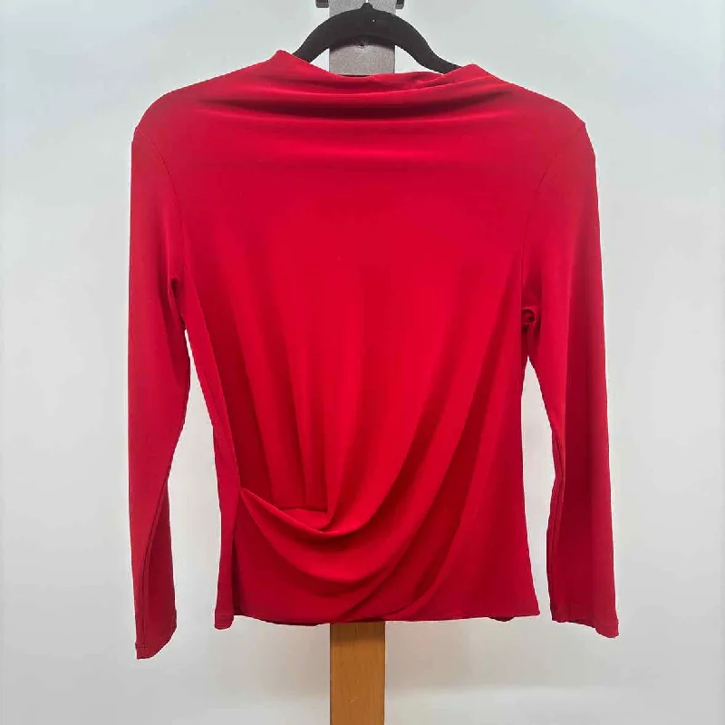 ciaraSunWoo Women's Size XS Red Solid Long Sleeve Shirt