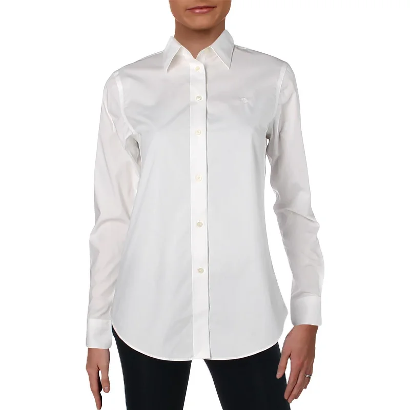 Lauren Ralph Lauren Womens Collar Long Sleeves Button-Down Top