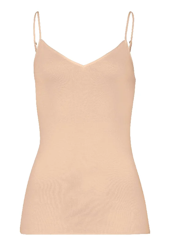 Cotton Seamless V-Neck Cotton Camisole | Beige 71601-274