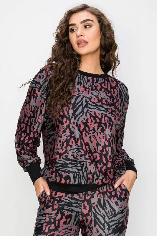 Zebra Meets Cheetah Long Sleeve Top