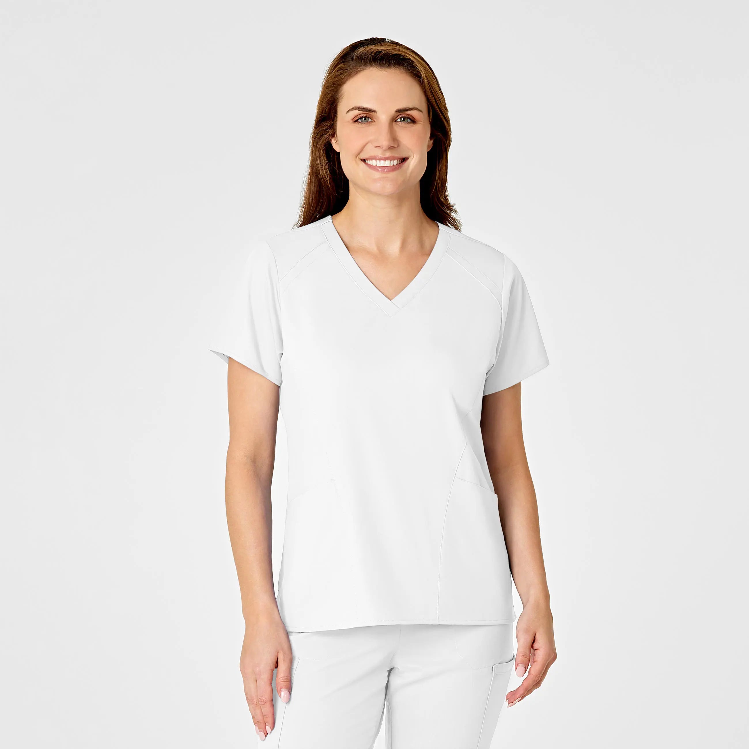 Wink Women's 4 Pocket V-Neck Scrub Top - White