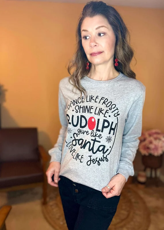 Dance Like Frosty Holiday Graphic Long Sleeve