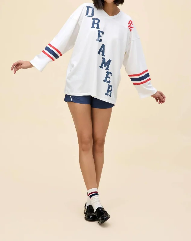 Dreamer Hockey Jersey Long Sleeve In Vintage White