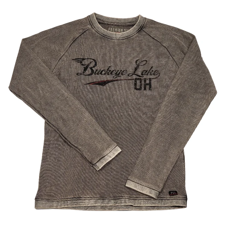 Buckeye Lake OH Waffle Raglan Crew