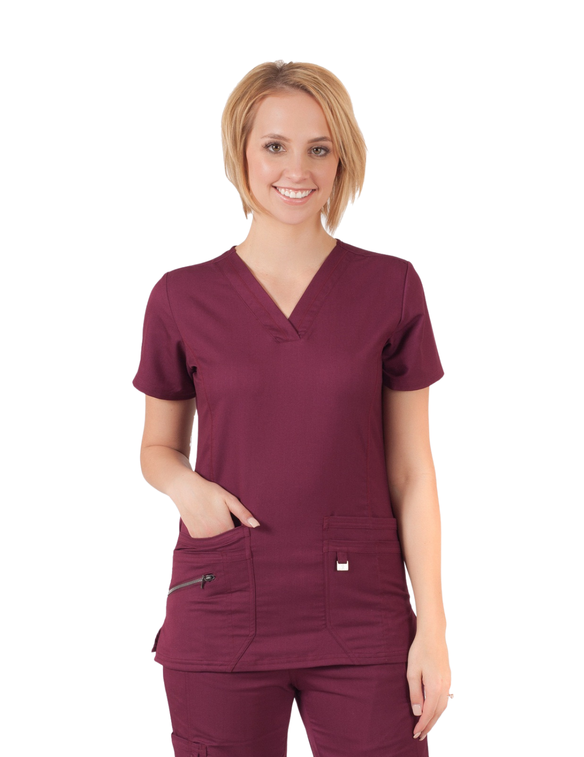 Life Threads Women's Ergo 2.0 Fashion V-Neck Top - Wine