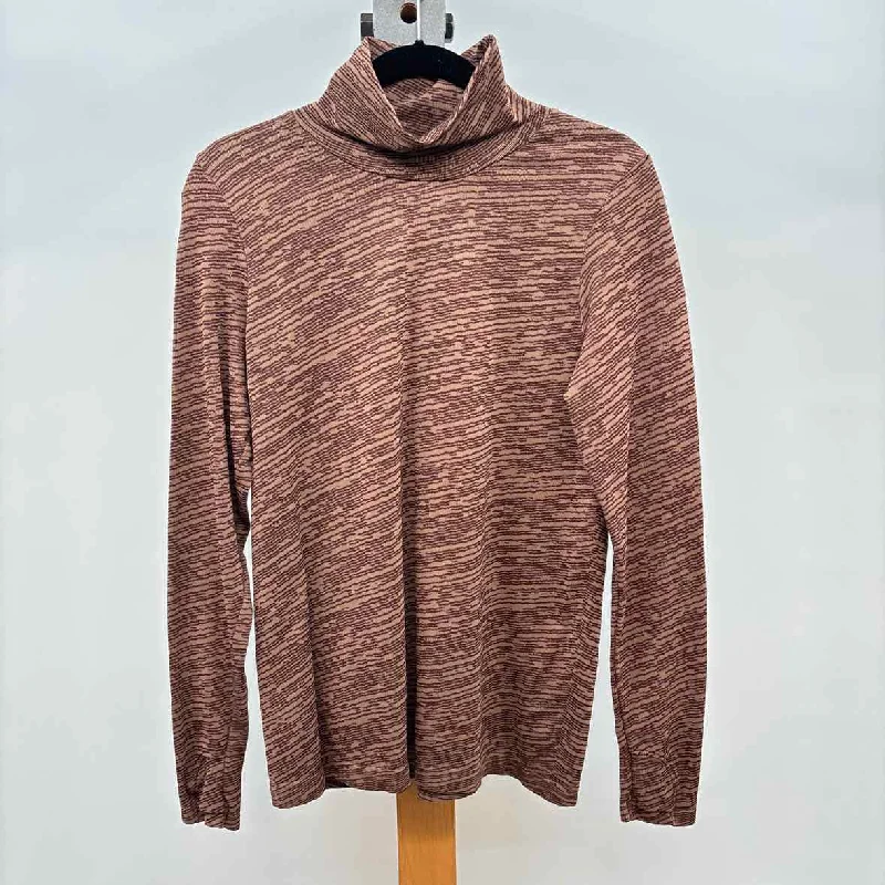 Athleta Women's Size XL Brown Stripe Long Sleeve Shirt