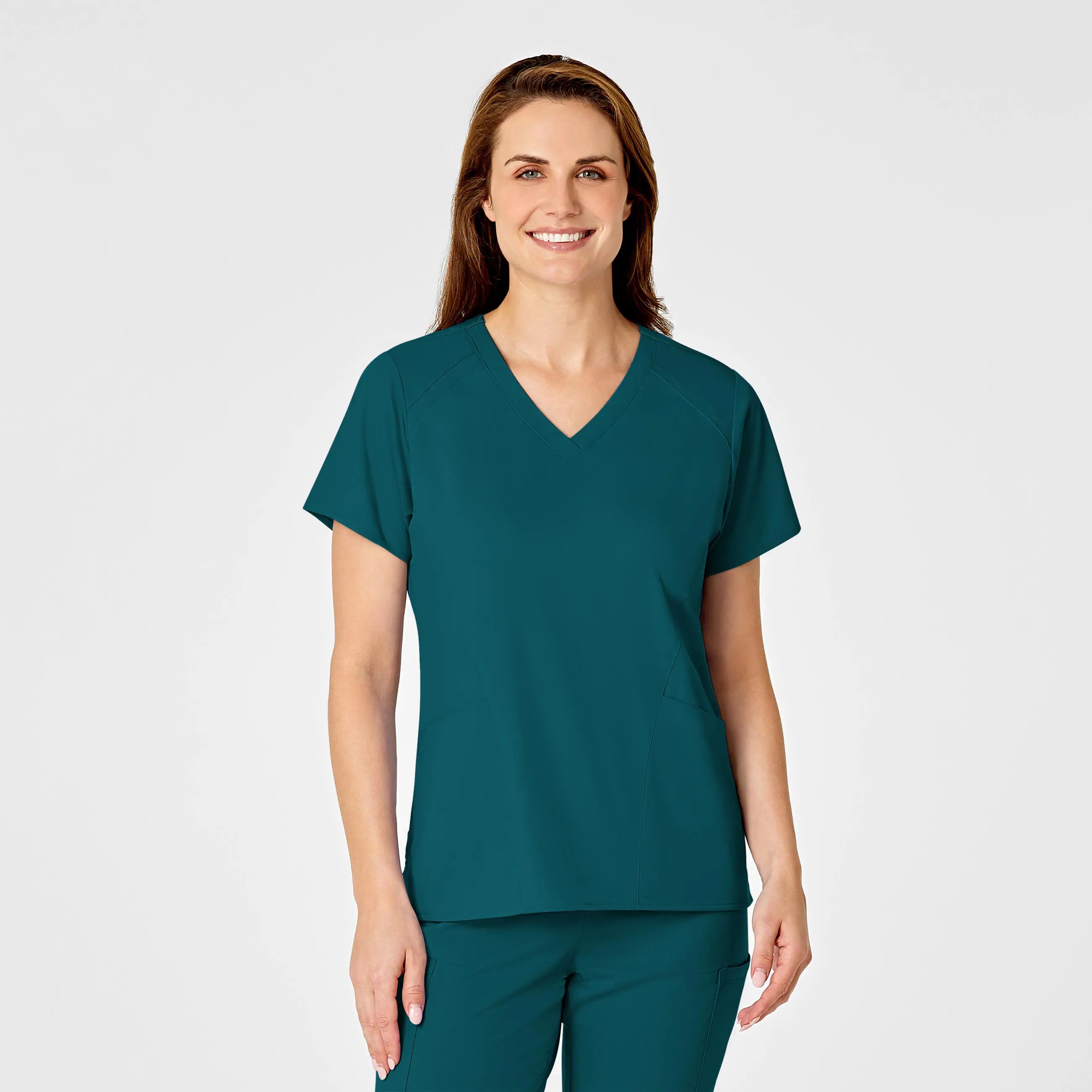 Wink Women's 4 Pocket V-Neck Scrub Top - Caribbean Blue