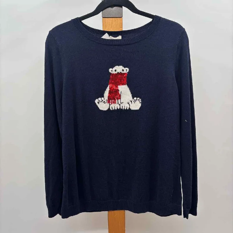 Talbots Women's Size L Navy Bear Long Sleeve Shirt