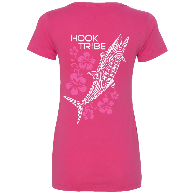 Women's Kingfish & Flowers V-Neck Tee