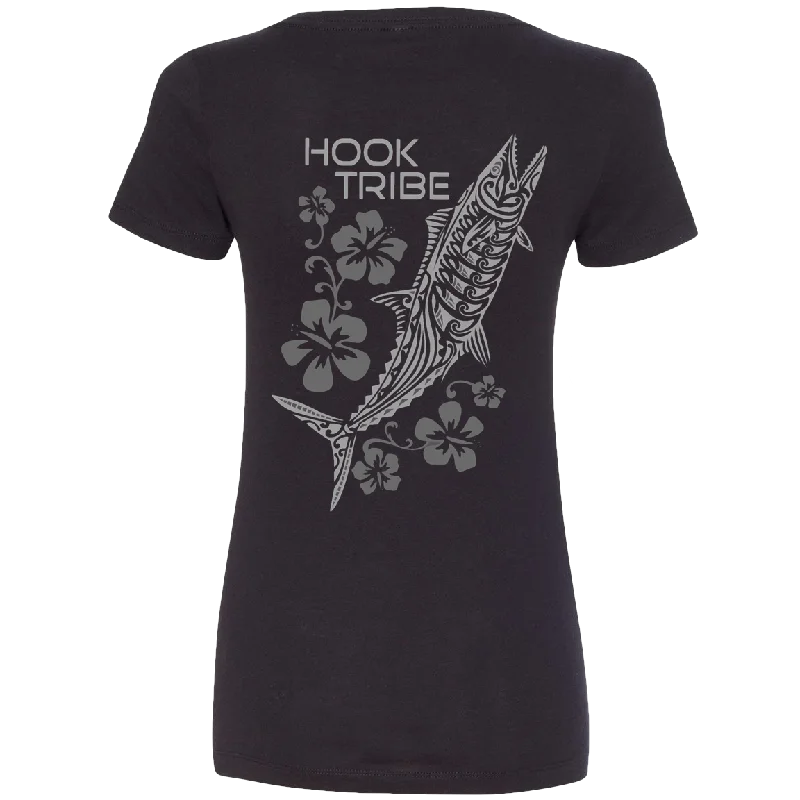 Women's Kingfish & Flowers V-Neck Tee