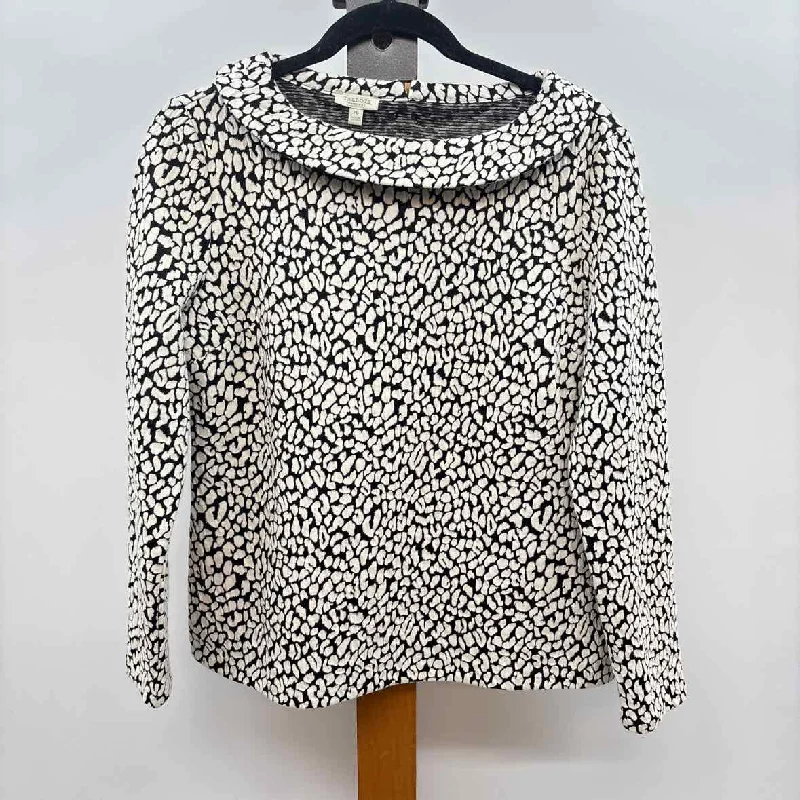 Talbots Women's Size MP Ivory Cheetah Long Sleeve Shirt