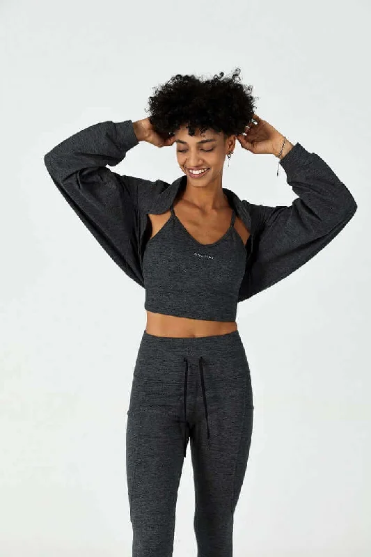 CloudFleece™ Cropped Crew Pullover-Dark Heather Grey