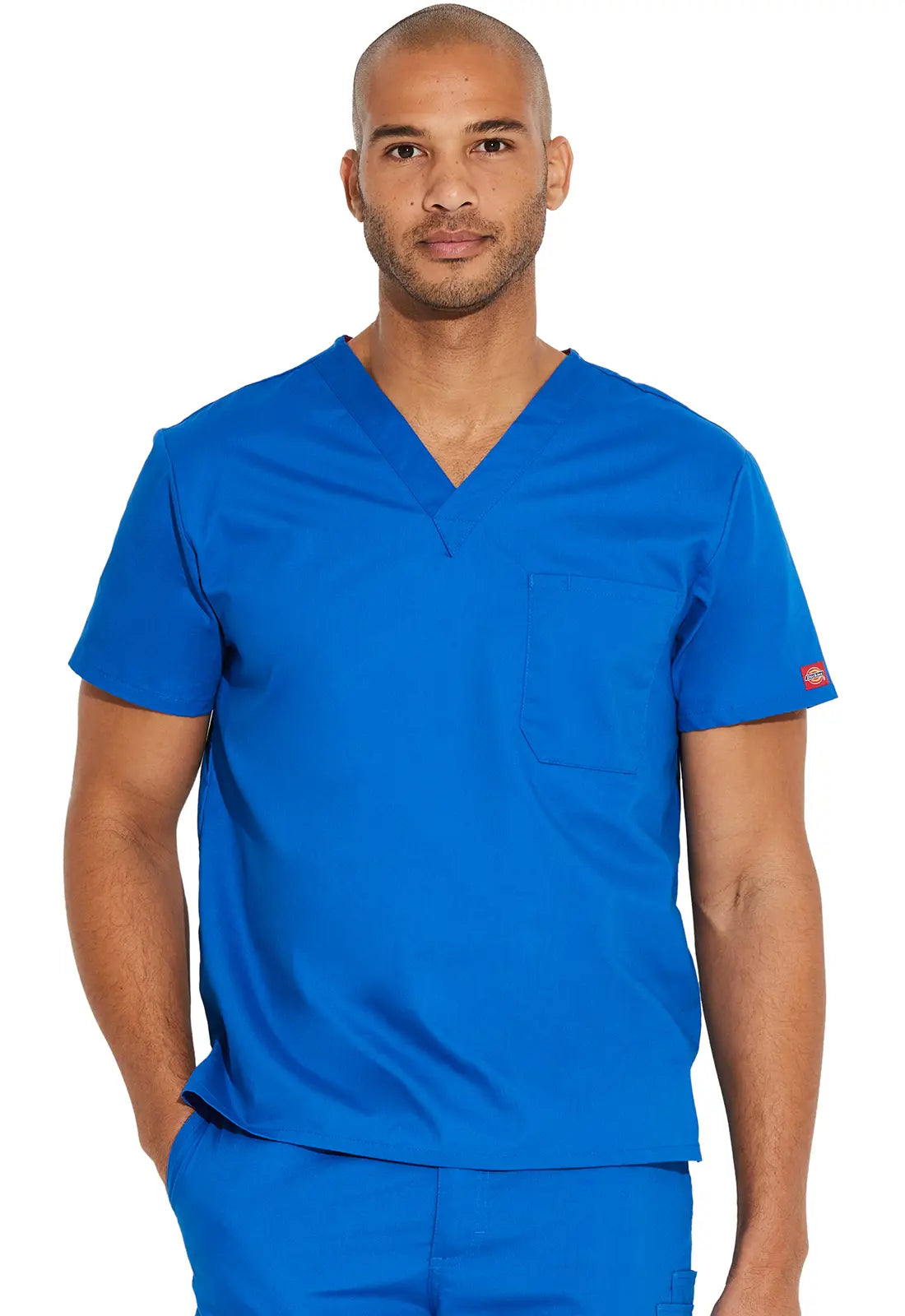 Dickies Unisex Tuckable V-Neck Top - Royal Blue