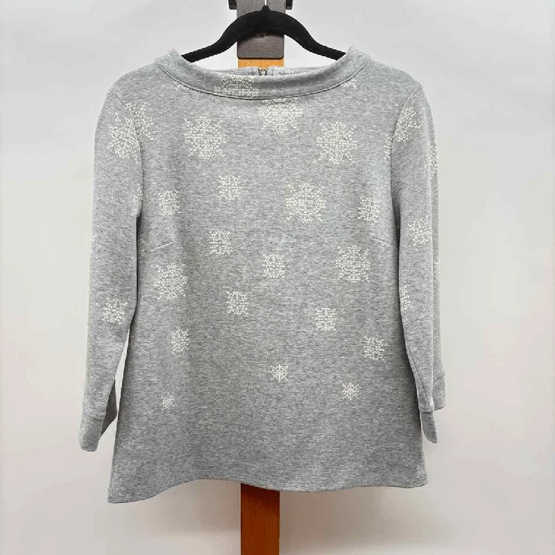 Talbots Women's Size M Gray Snow Long Sleeve Shirt