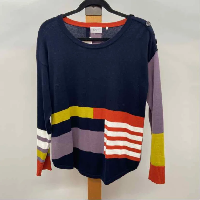 Foil Women's Size S Navy Stripe Long Sleeve Shirt