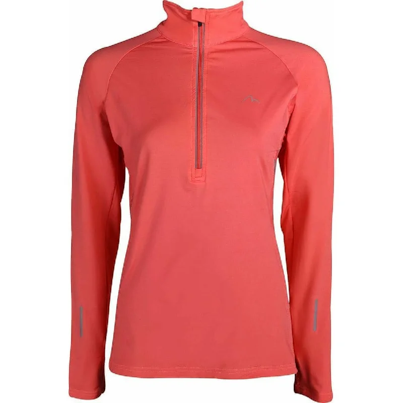 More Mile Vancouver Half Zip Long Sleeve Womens Running Top - Pink