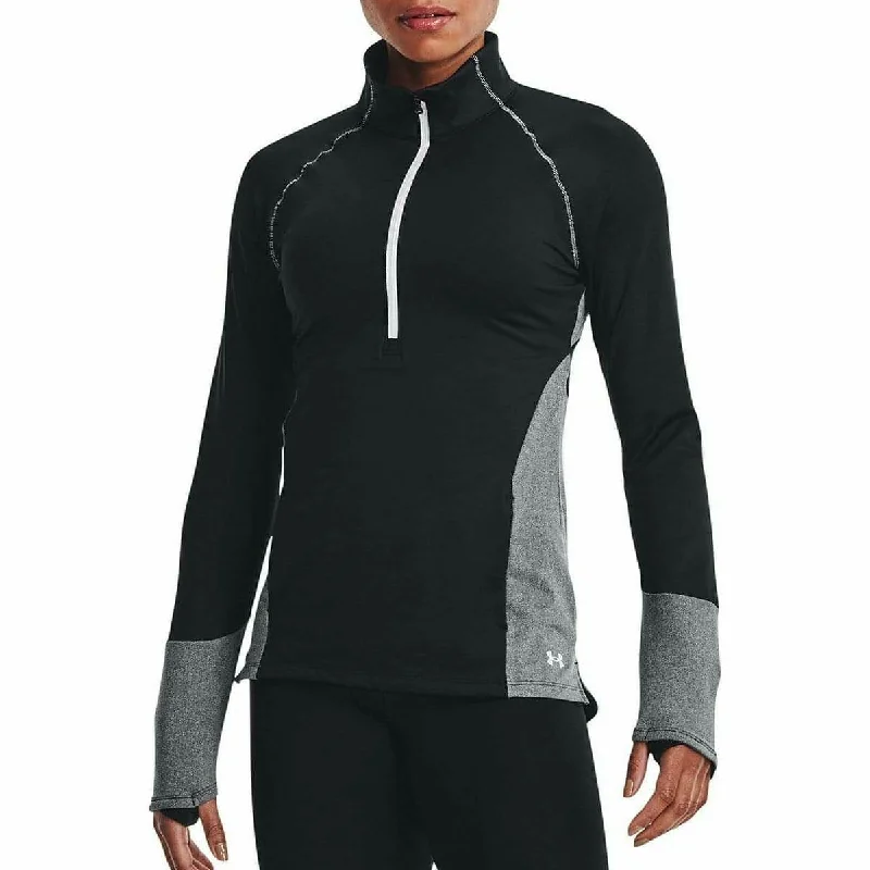 Under Armour ColdGear Half Zip Long Sleeve Womens Running Top - Black