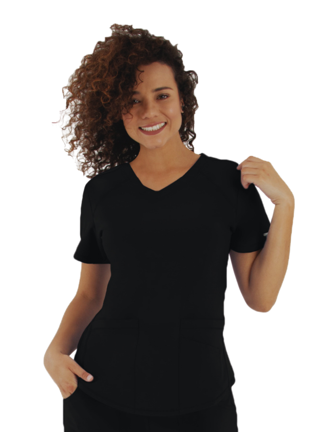 Life Threads Women's Active V-Neck Top - Black