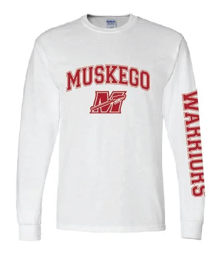 Muskego Warriors Long Sleeve White T-Shirt