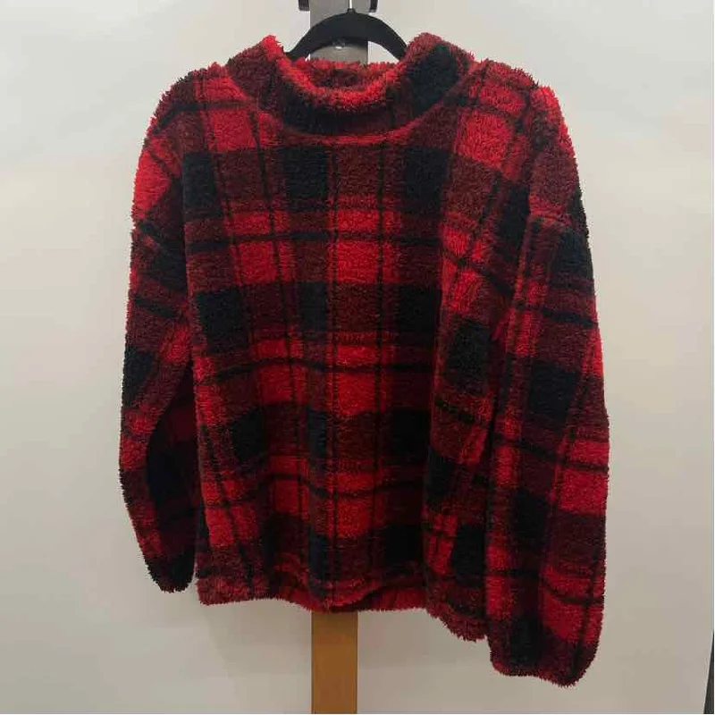 Maurices Women's Size L Red Plaid Long Sleeve Shirt