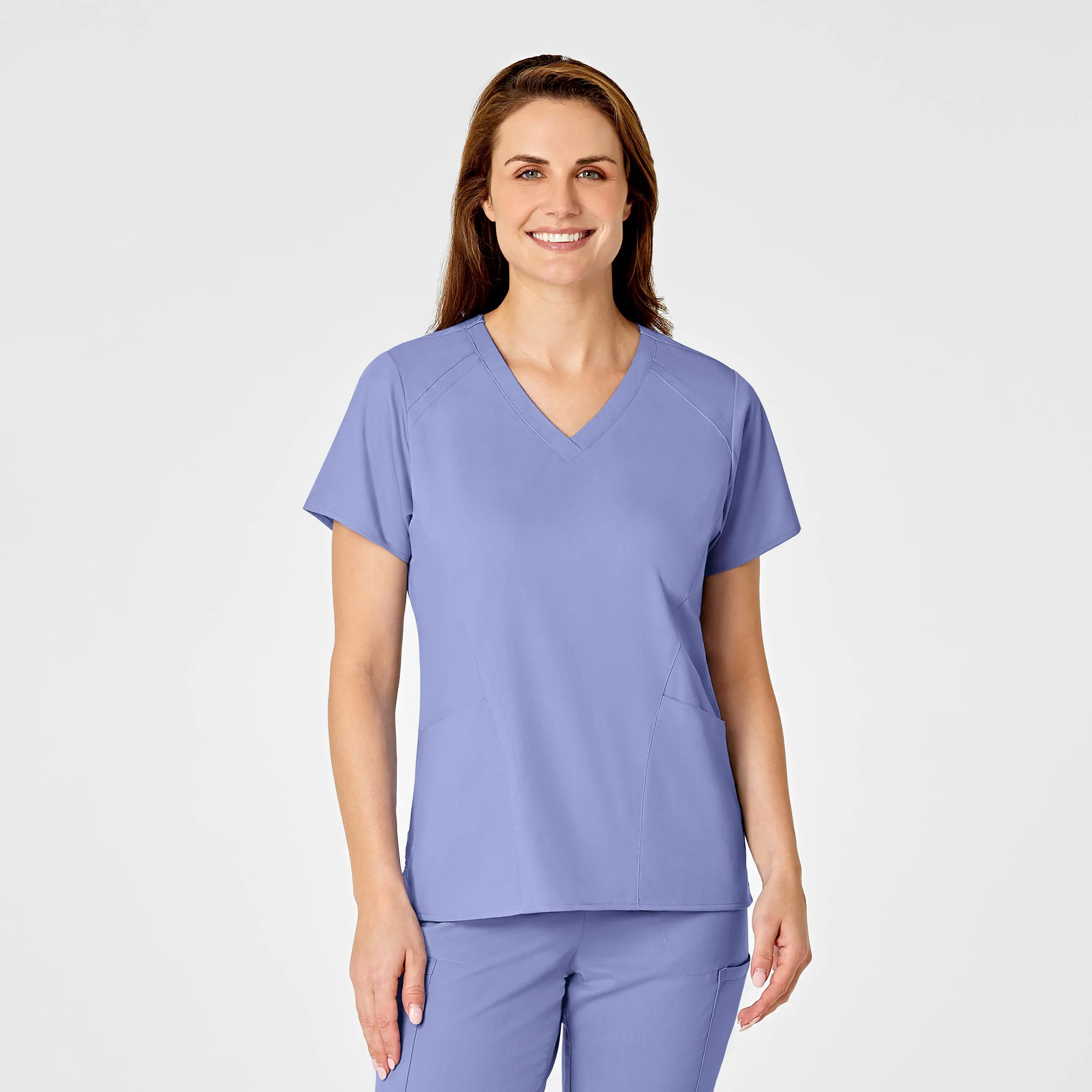 Wink Women's 4 Pocket V-Neck Scrub Top - Ceil Blue