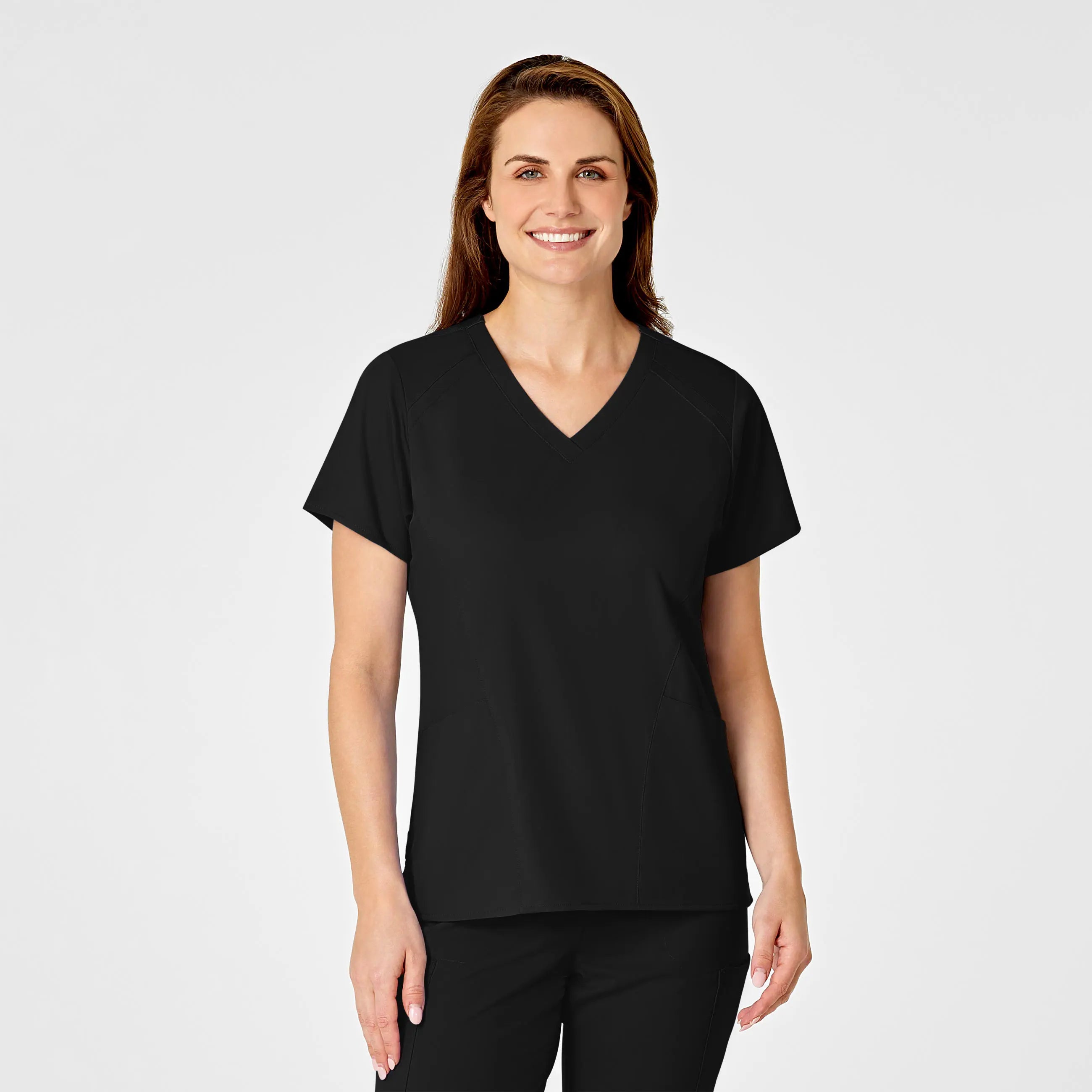 Wink Women's 4 Pocket V-Neck Scrub Top - Black