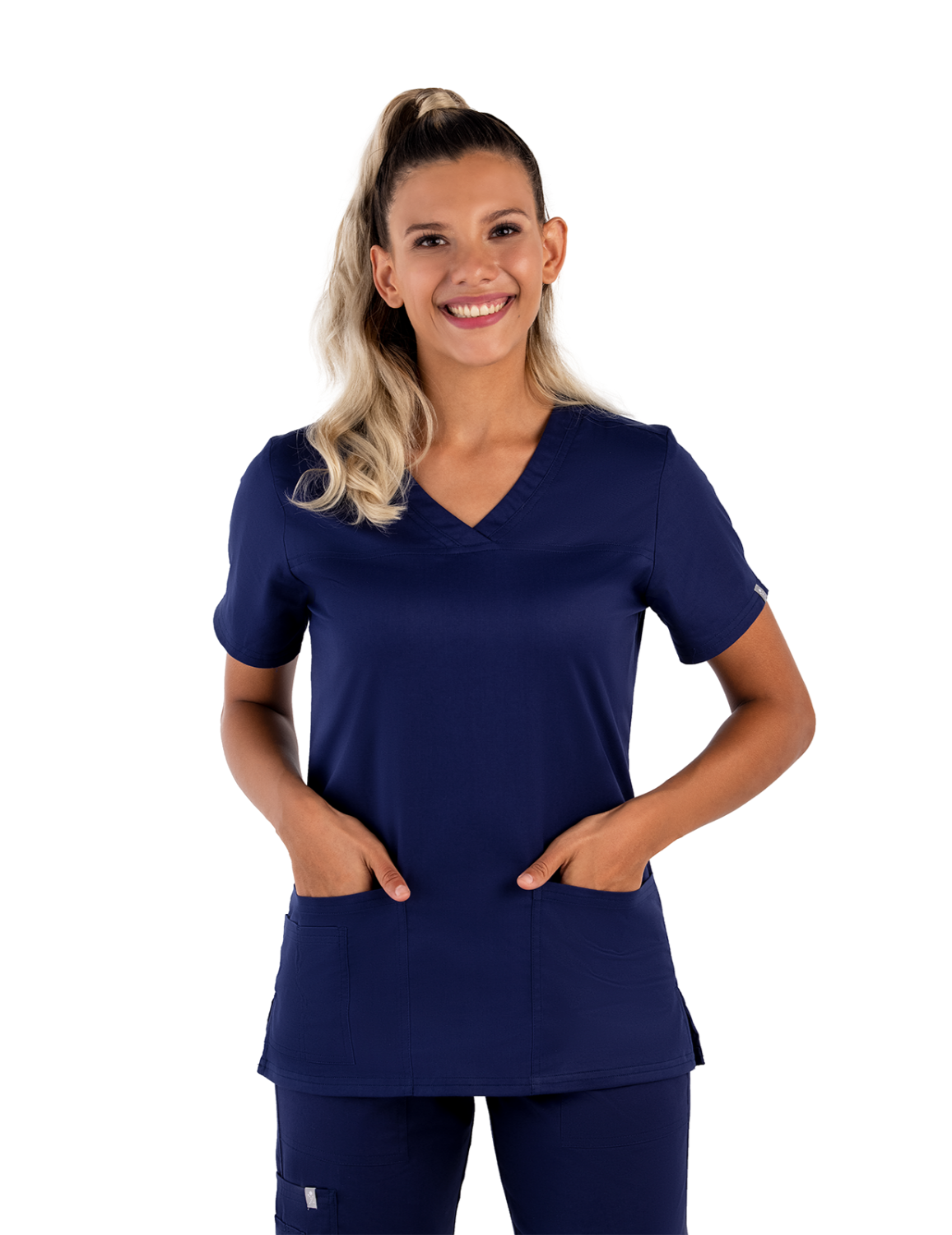 Life Threads Women's Contego V-Neck Top - Navy Blue