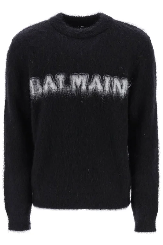 BALMAIN Crew-Neck Mohair Blend Sweater - Size S