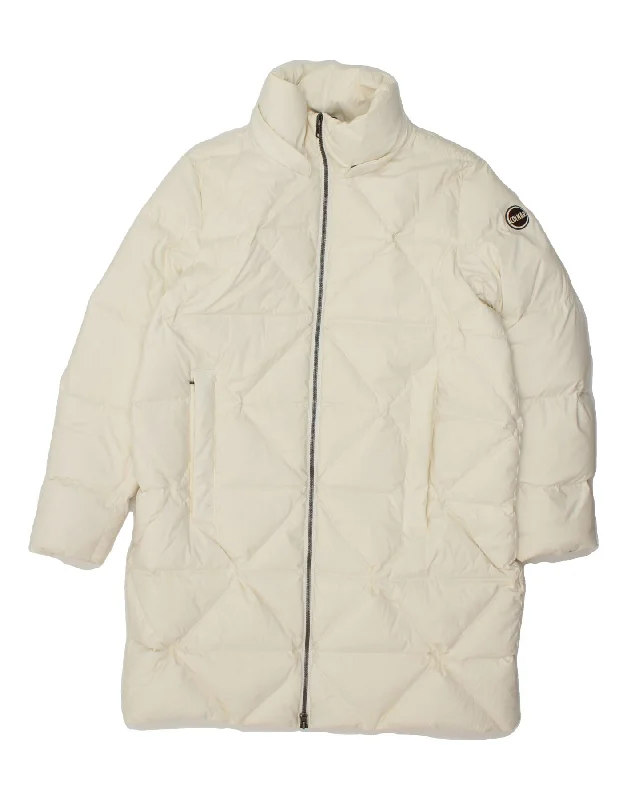 COLMAR Womens Padded Coat IT 44 Medium Off White Polyamide