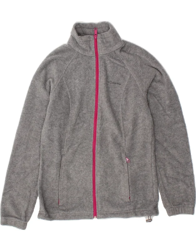 COLUMBIA Womens Fleece Jacket UK 10 Small Grey Polyester