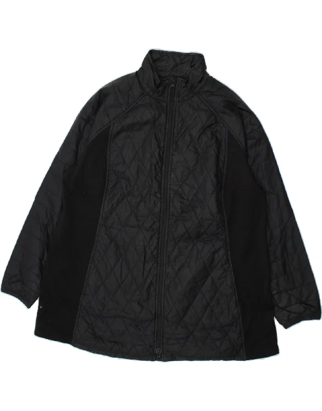 EDDIE BAUER Womens Quilted Jacket UK 20 2XL Black Nylon