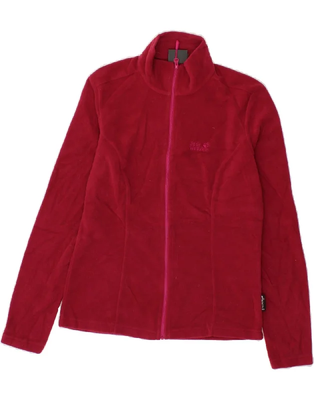 JACK WOLFSKIN Womens Fleece Jacket UK 8/10 Small Red Polyester