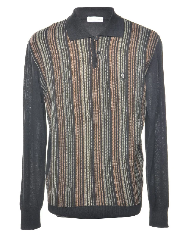 Lee Dongsoo Striped Black Jumper - L