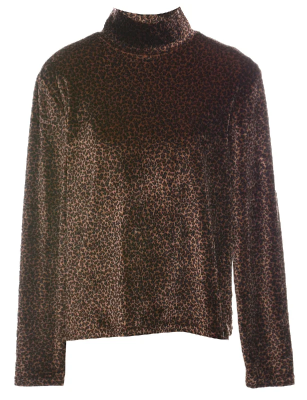 Leopard Print Evening Top - L