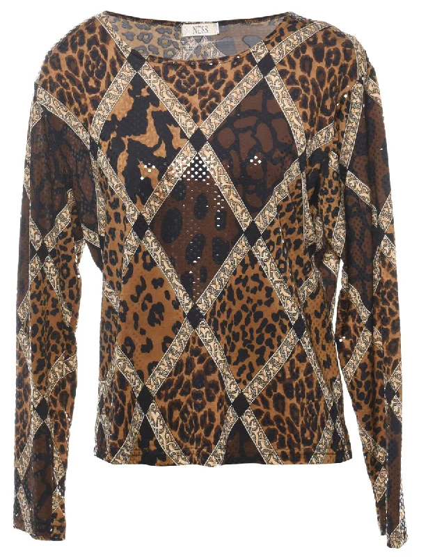 Leopard Printed Top - M