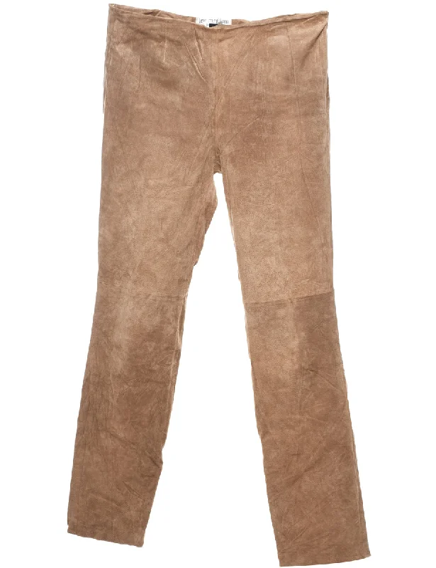 Light Brown Classic Suede Trousers - W32 L32